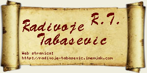 Radivoje Tabašević vizit kartica